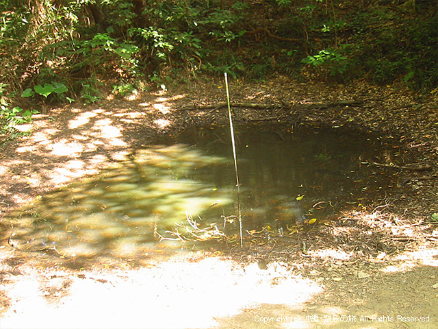 砲弾池。戦争中に着弾した砲弾によってできた池とのこと