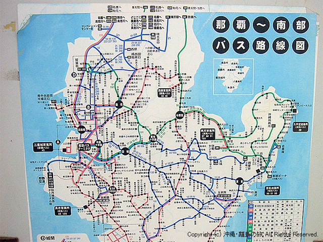 中南部のバス路線図